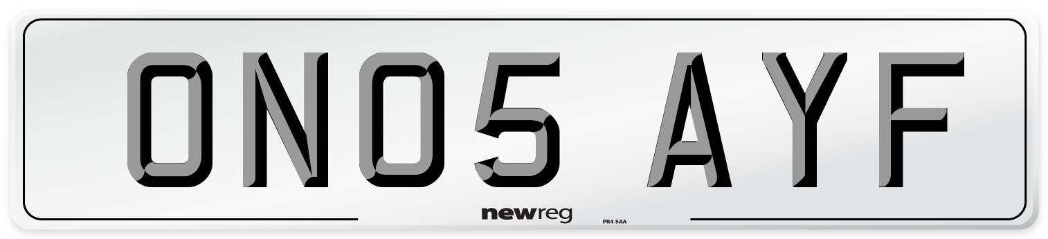 ON05 AYF Number Plate from New Reg